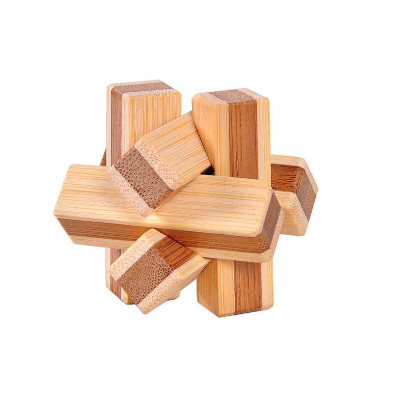 Holz 3D IQ Puzzle Kongming Schlösser Luban Lock Gehirn Teaser Logic Puzzle Cube Pädagogisches IQ Spiel Spielzeug für Erwachsene Kinder jugendliche: 7