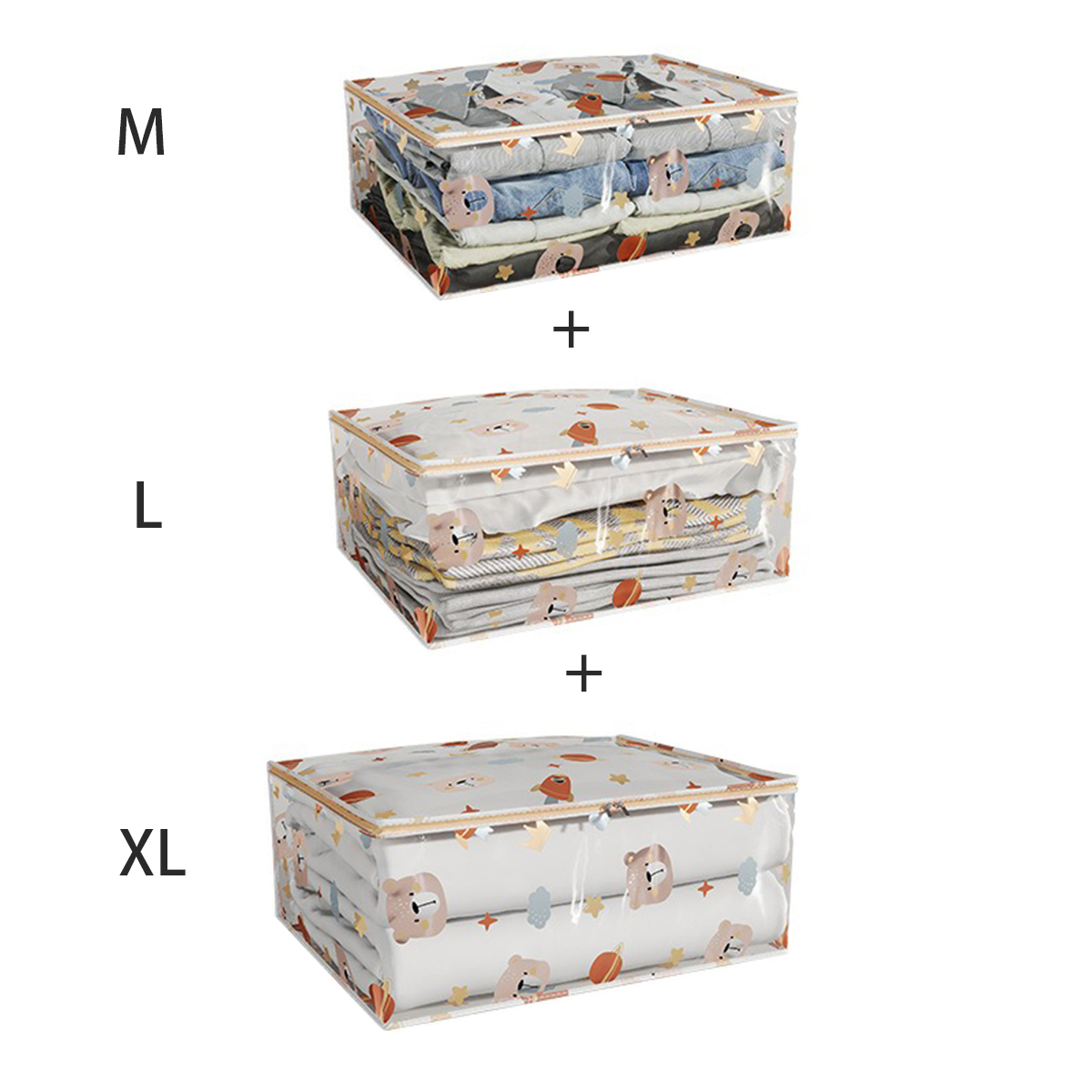 Caja de almacenamiento para parte inferior de cama, colcha de ropa plegable gruesa, bolsa de almacenamiento organizadora de artículos diversos para juguetes y polvo para el hogar: Negro