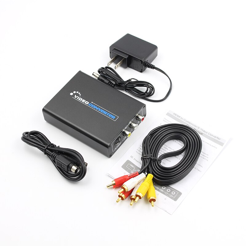 Hdmi-kompatibel til av s-video cvbs video omformer  hd 3 rca kompis/ntsc bytte om hdmi-kompatibel bytter adapter til tv pc nyeste: oss støpsel