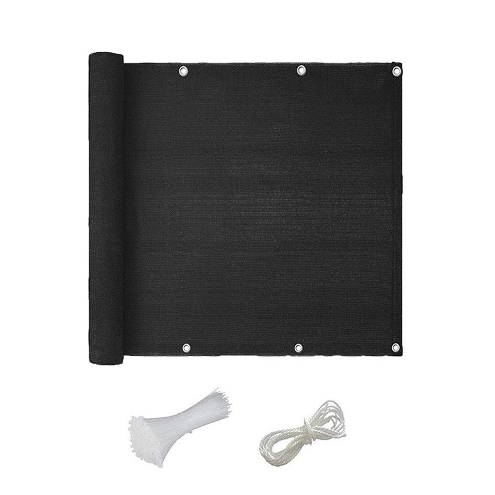 Red de protección solar para balcones, malla de protección solar resistente a la intemperie, tela negra/gris, Decoración de balcón, rejilla de parabrisas: Black