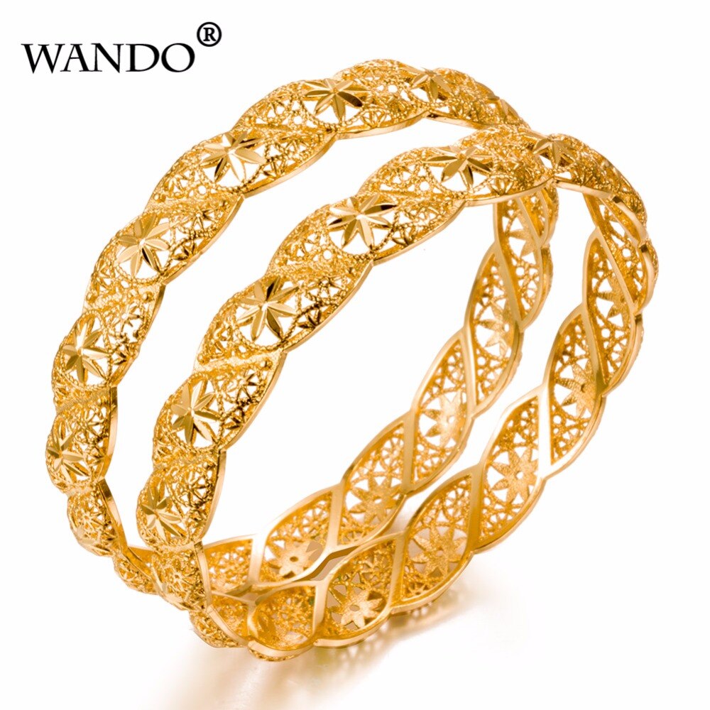 WANDO 1 stücke Gold Farbe Äthiopischen Arabischen blume Hochzeit Armreifen & Armbinde Für Frauen Dubai Armbinde Schmuck Party Gold Zubehör b12