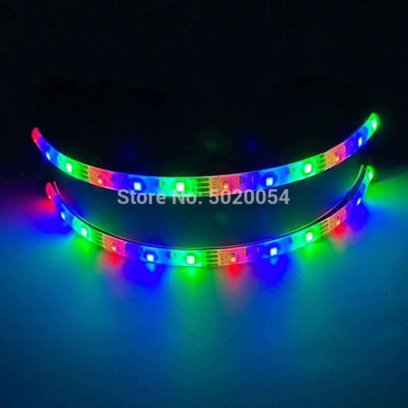 Popular Birthday Party Rave LED Glasses Night Vision Glasses Glow in Dark Unisex Light Up Glowing Glasses Flashing Sunglasses