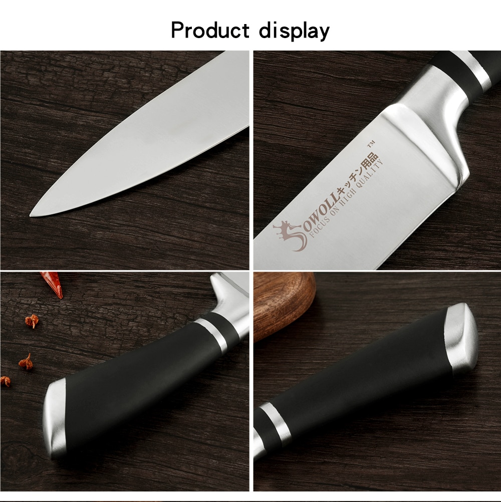 Xyj Stainless Steel Kitchen Knives Set Sharp Blade ABS+TPR Handle Knife Chopping Slicing Meat Fish Filleting Cooking Accessories