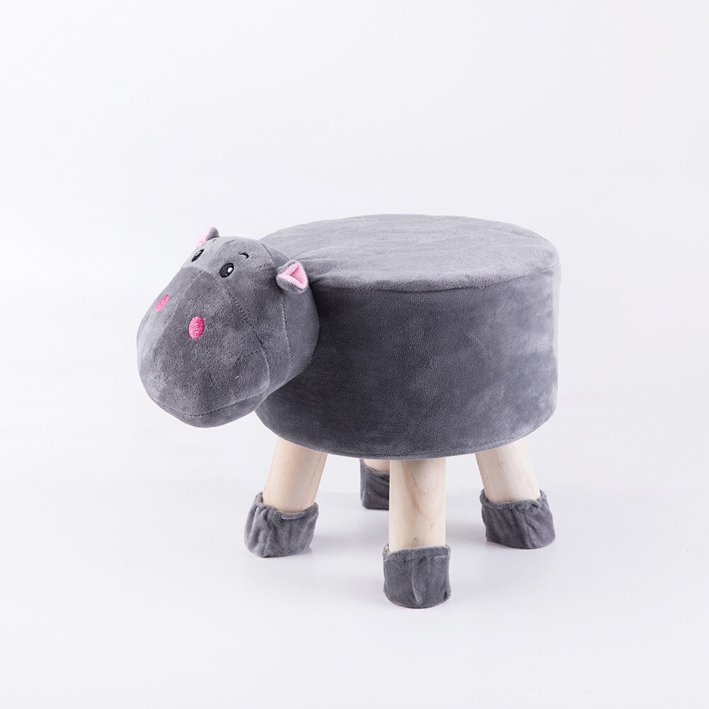 Baby Shining Kids Autostoeltjes Kid Stoel Baby Cartoon Stoel Hoogte 28Cm Creatieve Dier Bank Houten Bank Pluche Comfortabele Baby seat: Hippo