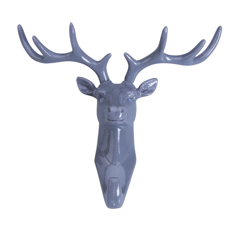 Gancho de cornamentas para decoración del hogar, adorno minimalista de ciervo, cuerno, abrigo, sombrero, gancho de cornamentas, decoración montada en la pared del hogar: Gris