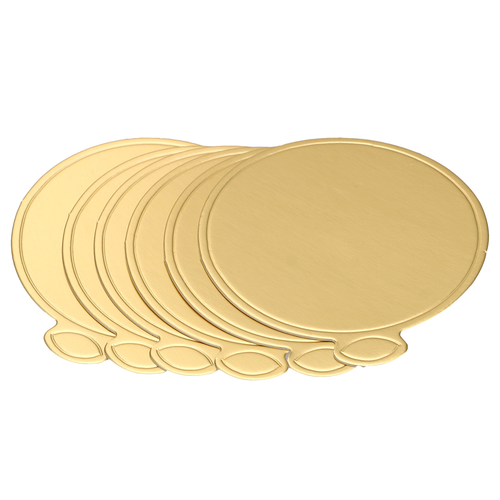 Runde Kuchen Dessert Tablett Einweg 100 Stück/Packung Kuchen Pappe Dessert zeigt Tablett Papier Untersetzer Gebäck dekorative Kit golden
