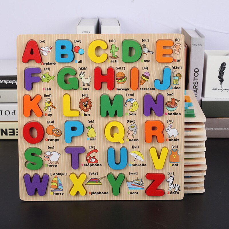 Kinderen Leren Hoofdletter Kleine Letters Board Taal Educatief Houten Speelgoed Voor Kinderen Brief Scrabble,B