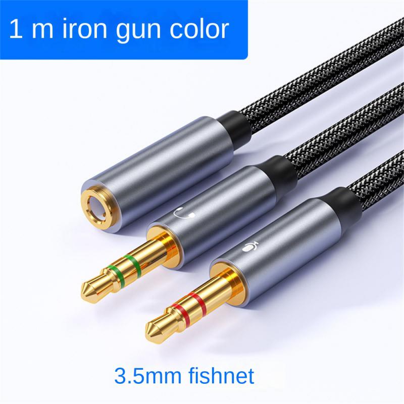 Headphone Splitter for Computer 3.5mm Female to 2 Dual 3.5mm Male Mic AUX Audio Y Splitter Cable Headset to PC Adapter 0.35M 1M: Blue