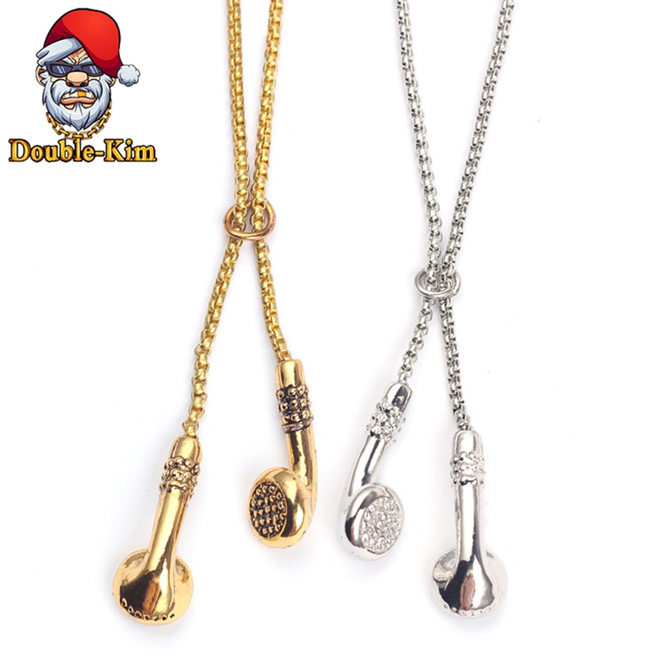 De Headset Mannen Hanger Ketting Hiphop Rock Straat Cultuur Titanium Rvs Hanger Ketting Mode Man Sieraden