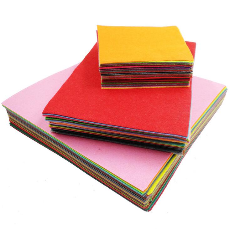 40pcs Nonwoven Fabric DIY Toys Colorful Manual Felt Cloth Polyester Tablecloth Square Hand Crafts Toys For Exhibition