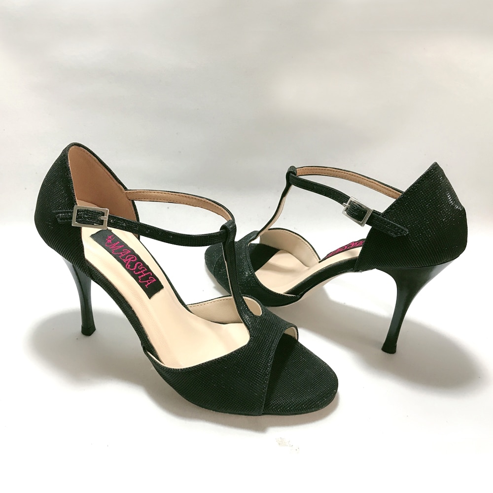 Zapatos de baile de Tango Argentina para mujer, calzado de boda y con suela de cuero, 62103BG, Blingbling