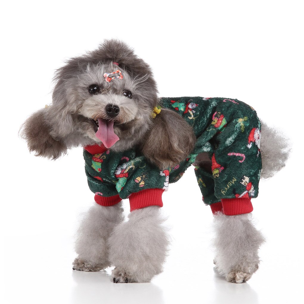 1Pc Hond Kleding Kerst Hoodie Trui Xmas Jurk Jumpsuit Puppy Winter Warm Voor Kleine Grote Honden Katten Pet Wasbare kleding