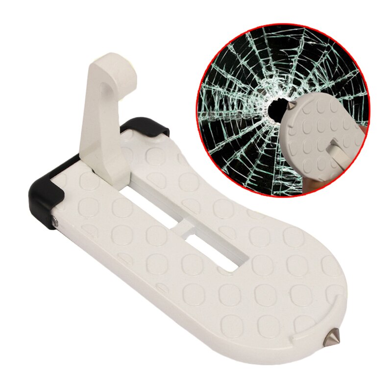 Crochet de verrouillage de porte de voiture pliant, Mini échelle à pédale pour outil de toit de voiture: WHITE
