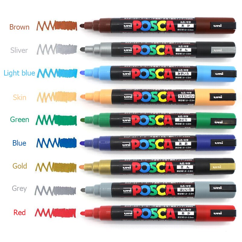 Posca PC-5M Farbigen Mangel Marker Stifte Schule Schreibwaren Büro Liefert Kunst Marker Mittel Spitze 1,8-2,5mm 17 Farbe Marker Stift