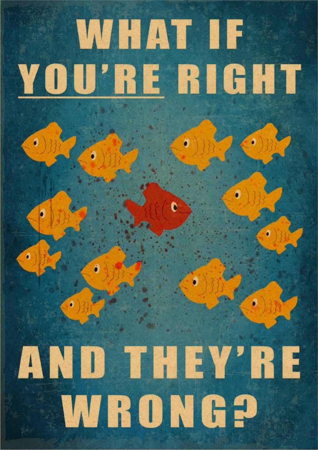 Kleine Vis Retro Kraft Poster Decoratie Poster Retro Decoratieve Kraftpapier Poster Rond Fargo 42x30cm