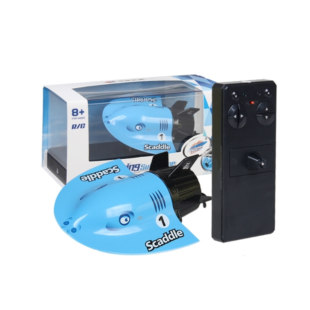 Mini Electric Radio Submarine Remote Control Racing Boat Ship Submarine Toy Cool Aquatic Toys (Green)
