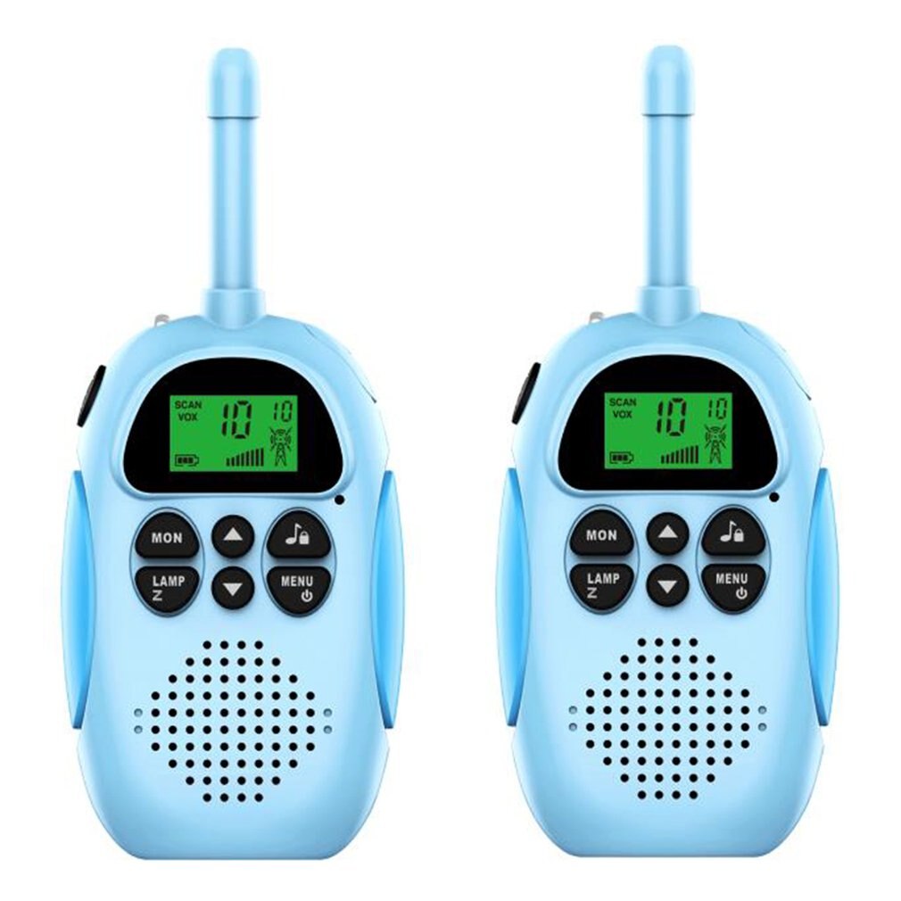 2pcs Outdoor Walkie Talkie Wireless For Children Strong Signal Flashlight Usb Rechargeable Walkie Talkie: blue