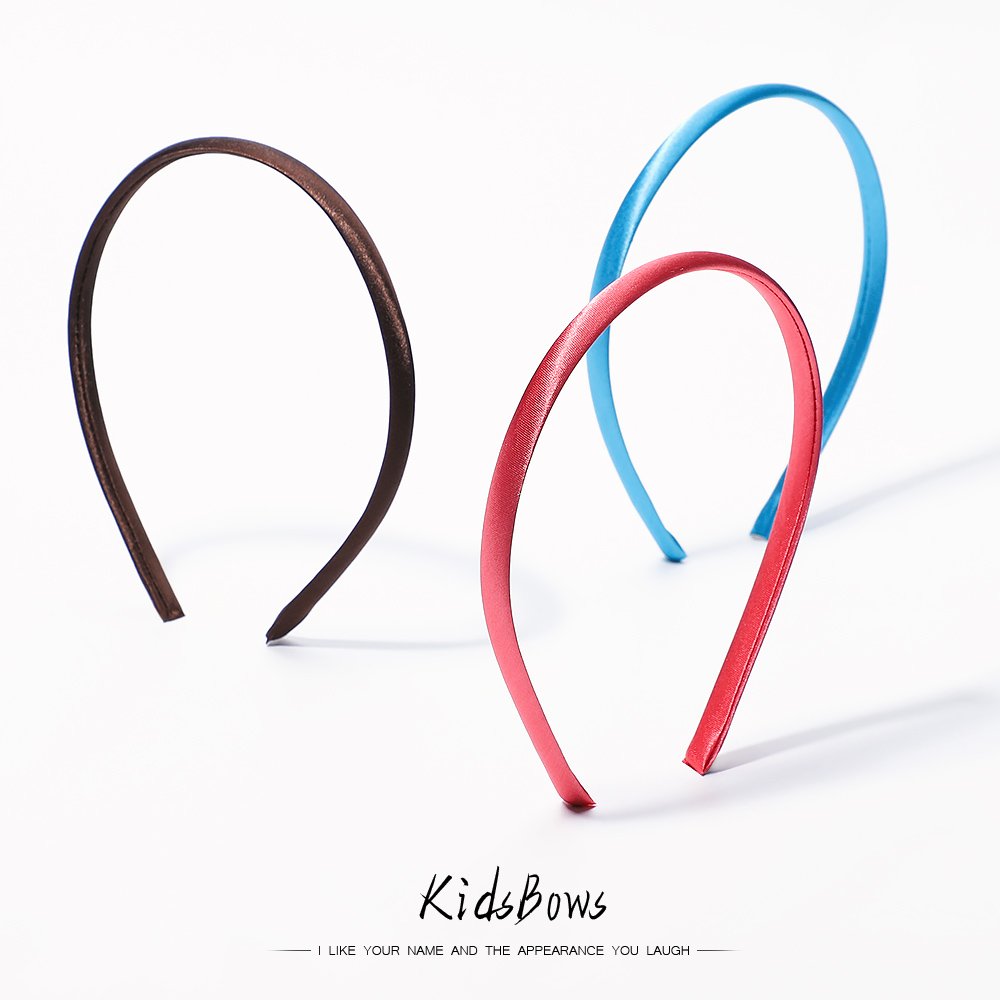 5/10pcs/lot Plain 10MM Satin Headband Girls Fabric Covered Resin Hairbands Plastic Headbands Kids Elastic Bands Hair Accessories