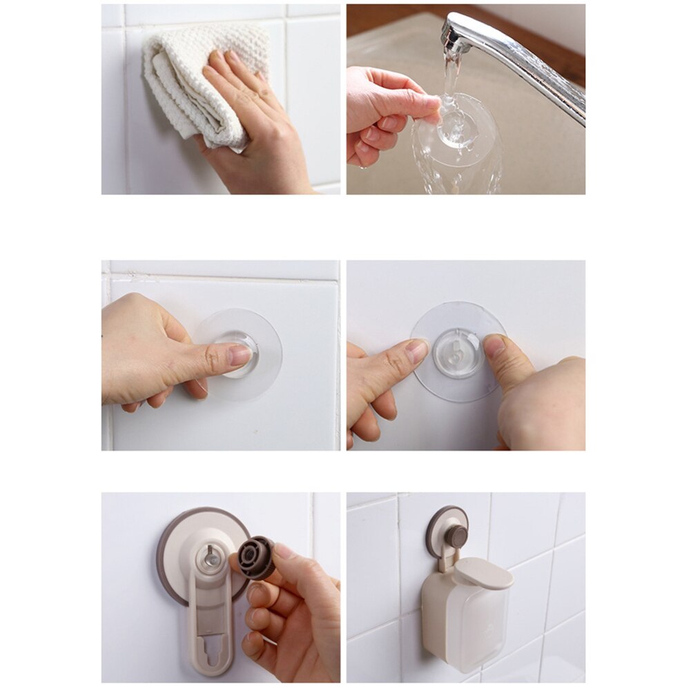 Badeværelse sugekop flydende sæbedispenser køkkenvask plastpresse bærbar vægmonteret håndflaske punchfri badevarer