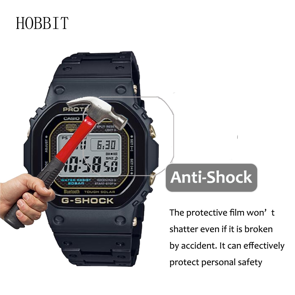 3 stk for casio gmw -b5000tb gmw -b5000 gmw -b5000pb g-shock watch skjermbeskyttelsesfilm gmw -b5000 tcm -1pr anti-sjokk klar film