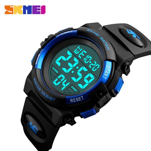 Kinderen Horloges Skmei Swim Waterdichte Outdoor Sport Kinderen Horloge Voor Jongen Meisjes Mode Casual Led Digitale Horloge: Blue