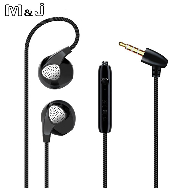 M & J écouteur pour iPhone 6 6S 5 téléphone casque avec Microphone 3.5mm Jack basse casque pour Iphone Apple Sumsang Sport casque