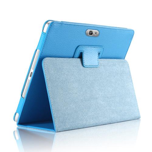 For Samsung Galaxy Note 10.1 GT-N8000 N8000 N8010 N8020 Tablet Case Flip Case Cover PU Folio Stand cover PU Leather Case: Sky Blue