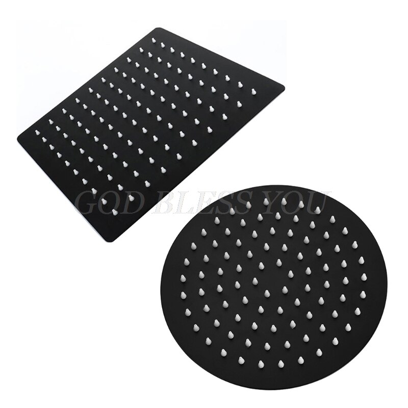 8/10/12 Inch Vierkante/Ronde Douchekop Rvs Zwart Ultradunne Badkamer Top Spuiten Douchekop Douche Accessoires