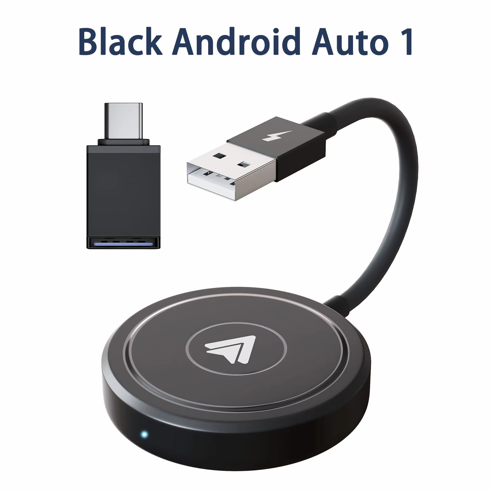 Bezprzewodowy adapter Android Auto i Apple CarPlay 2 w 1, bezprzewodowy adapter 5,8 GHz do fabrycznie przewodowych samochodów CarPlay: Matowy czarny