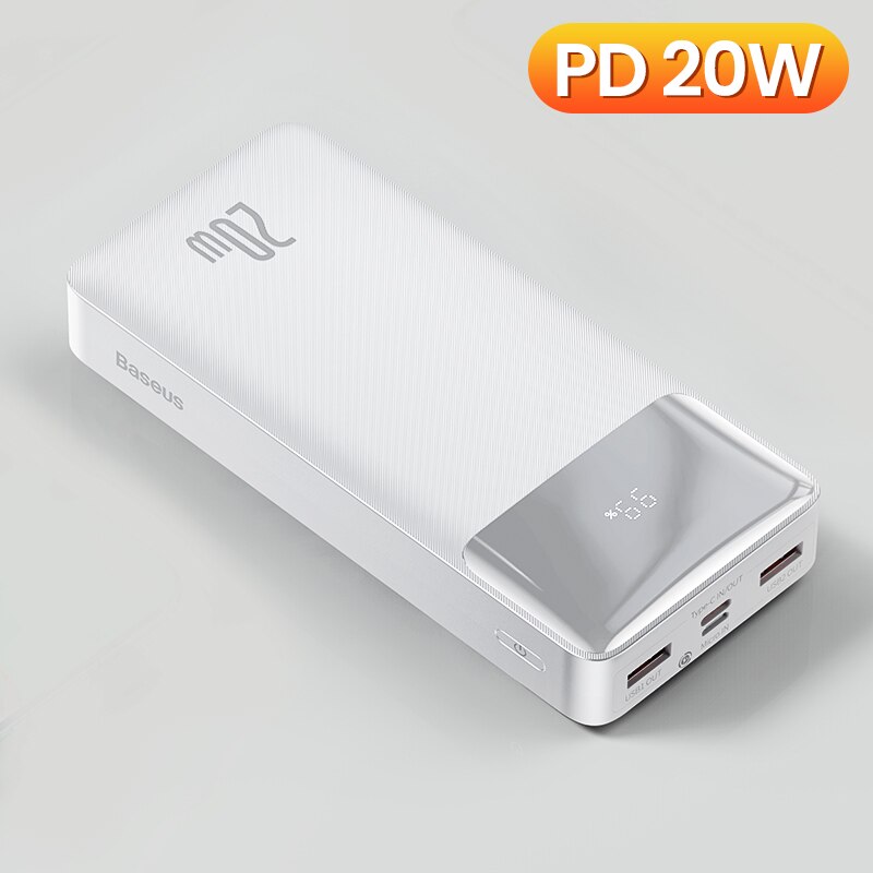 Baseus Power Bank 20000Mah Draagbare Oplader Powerbank 10000Mah Externe Batterij Pd 20W Snel Opladen Voor Iphone Xiaomi poverbank: PD 20W White / 10000mAh