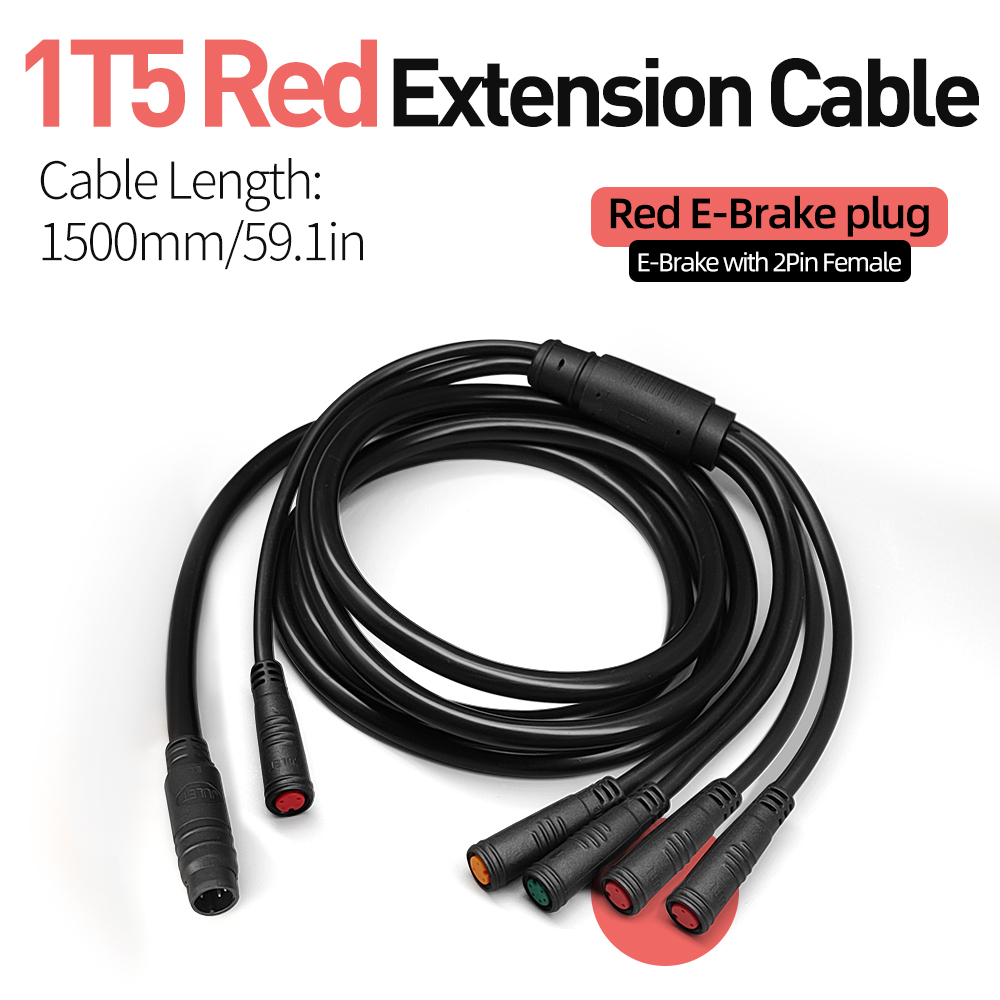 Controlador de Cable impermeable para bicicleta eléctrica 1T4/1T5, luz Ebrake, pantalla de acelerador, accesorios de conversión de Cable para bicicleta eléctrica: plum