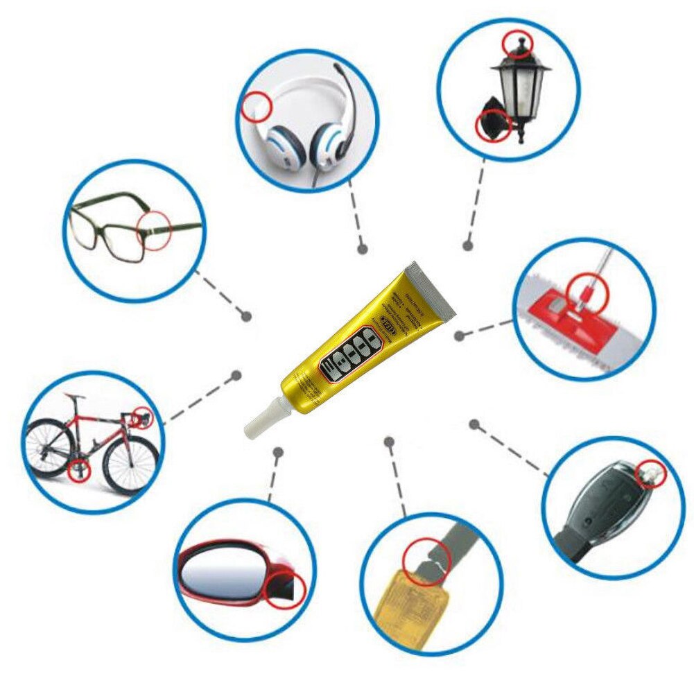 Pegamento líquido fuerte E8000 15ml, tela de cuero transparente, adhesivo, joyería, papelería, pantalla de teléfono, auricular instantáneo