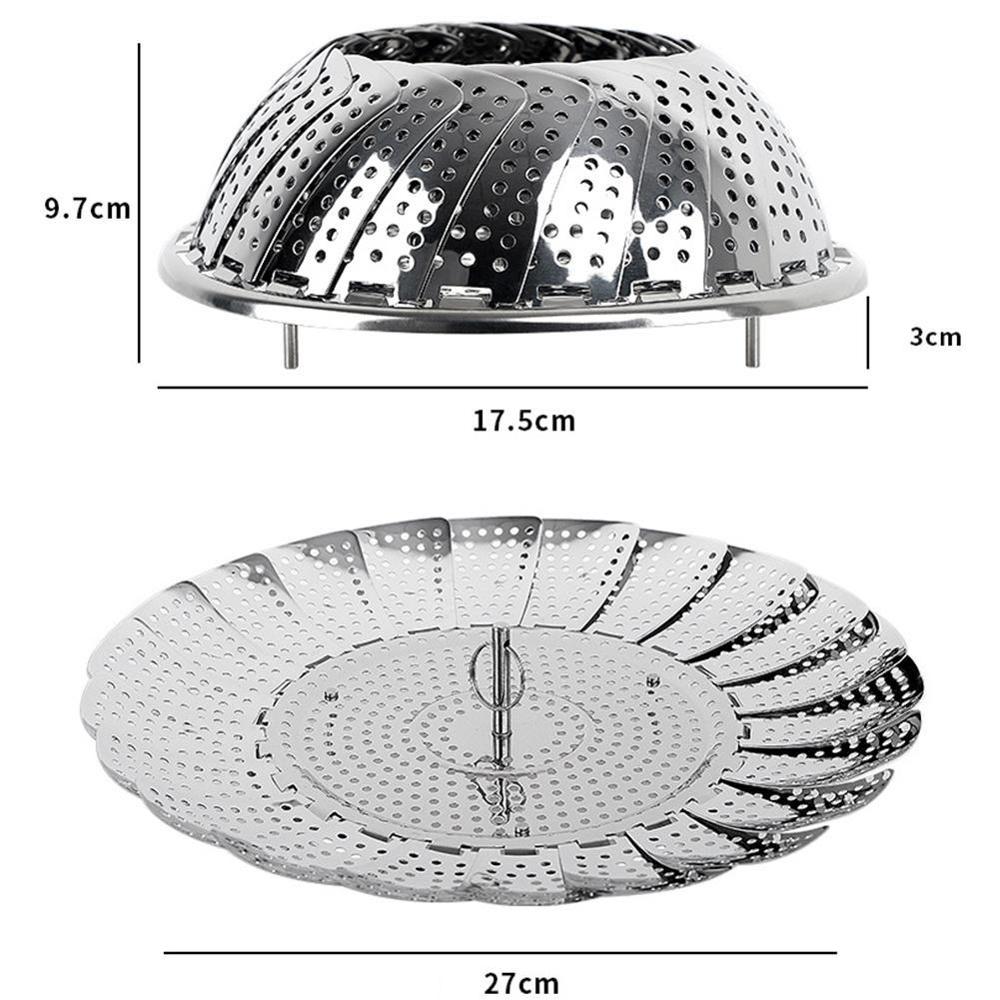 Foldable Stainless Steel Steamer Vegetable Kitchen Cooking Utensils Mesh Basket Fruit Rack Tools Steamer Cookware Food Kitc I4L1: L