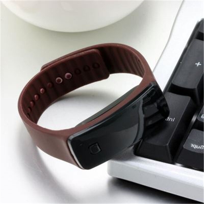 Reloj Led de silicona para niños y mujeres, reloj Digital electrónico para niños, pulsera de muñeca para niños y niñas, Kol Saati: brown