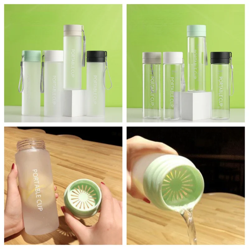 800ML Portable Large Capacity Water Cup Plastic Cup Travel Outdoor Sports Leakage Sealing Water Bottle Frosted Plastic Cup