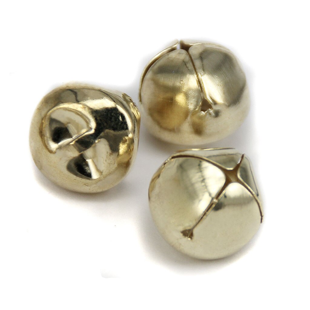 Pack  of 100 15mm järnkulor jingle bells för smycken gör diy dekoration guld