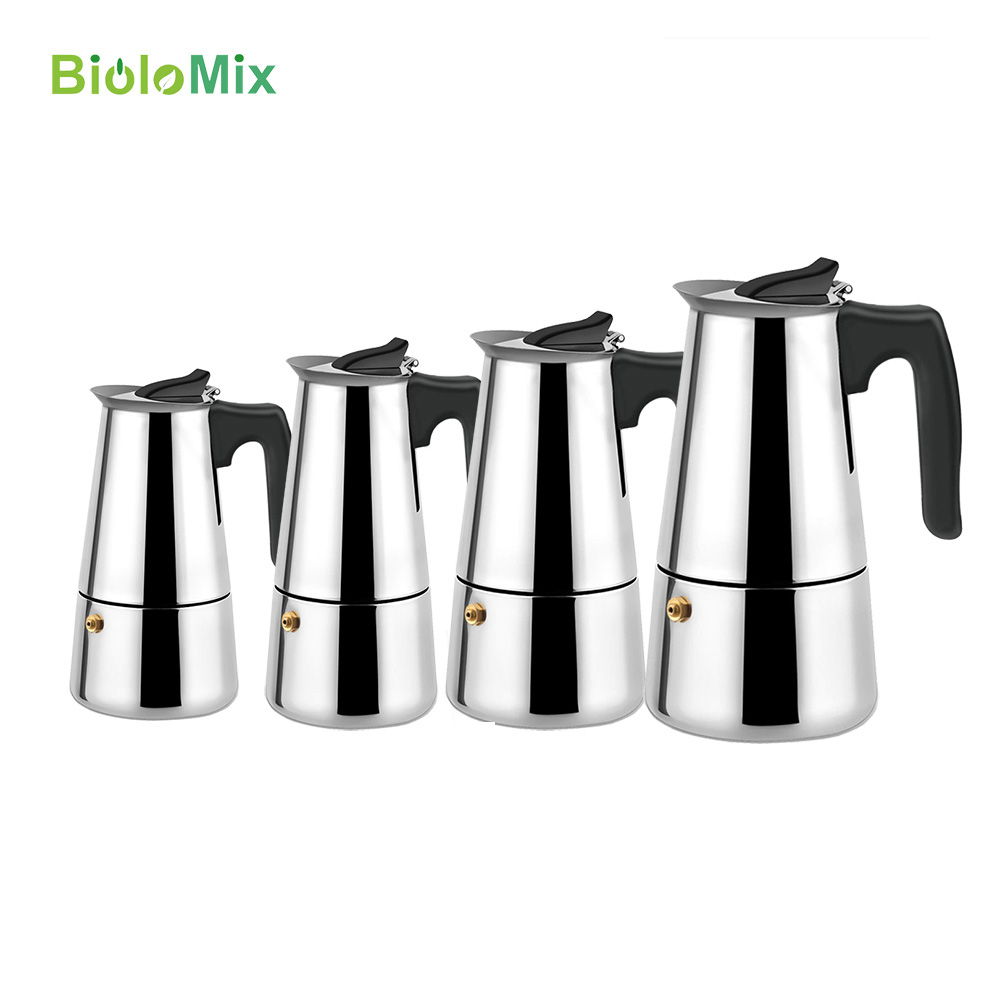 Cafeteria Espresso Coffee Maker Stove top Moka Coffee Pot Mocha maker coffee machine cappuccino latte 100/200/300/450ML Biolomix