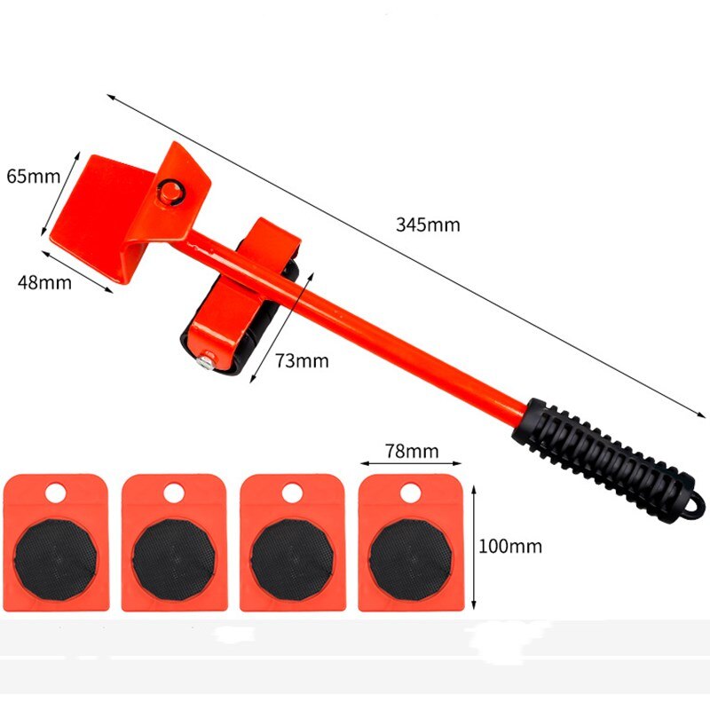 Heavy Cargo Moving Tools 150-500kg Load Bearing Handling Tool Home Bed Furniture Pulley Carrier Move Equipment Tool