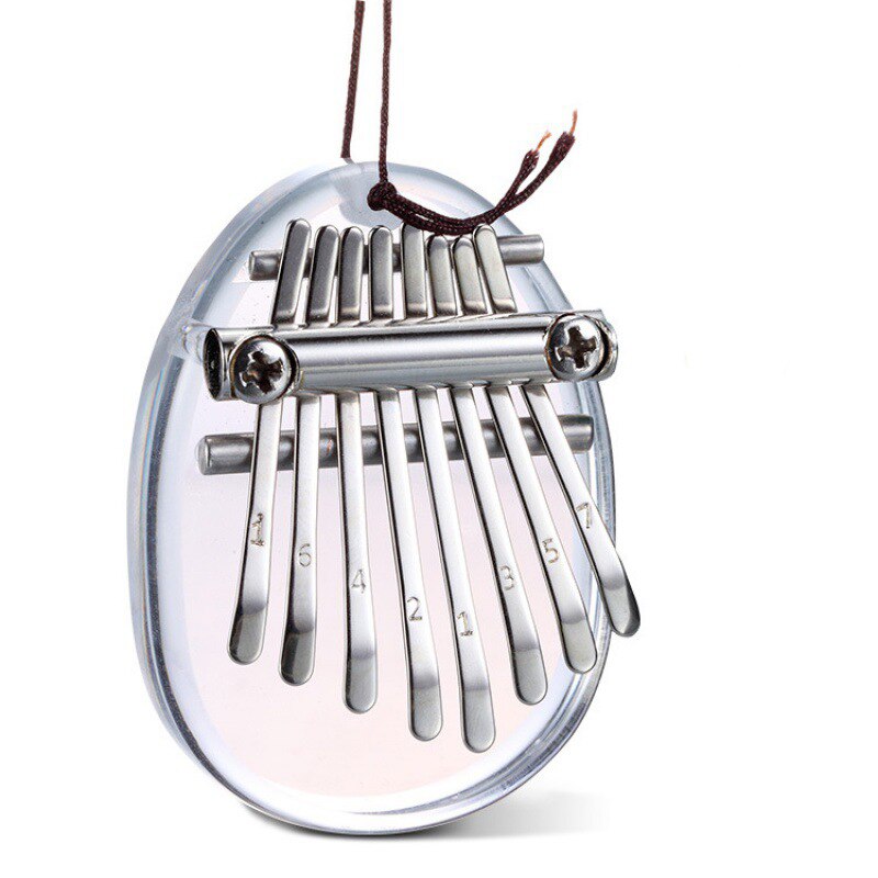 17 21 Key Kalimba Wooden Figure Keyboard Thumb Piano Musical Instruments Chamfer Calimba Mini Kalimbas Accessories: 8 keys Crystal