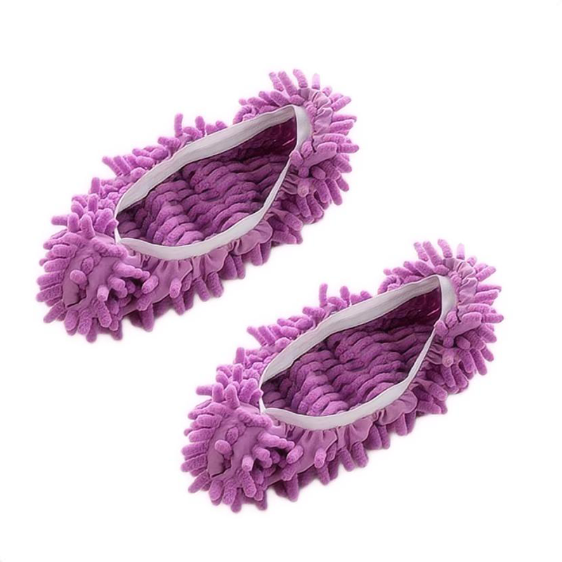Chenille Stof Mop Slippers Thuis Vloerreiniging Dweilen Schoenen Wateropname Voetsokken Mop Caps Multifunctionele schoonmaakschoenen: Donker Kaki