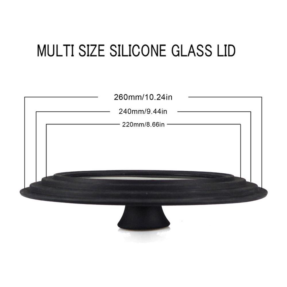 Kitchen Visible Pan Lids Multifunction Stainless Steel Visual Lid Anti-Fall Tempered Glass Silicone Lid Kitchen Accessories: 22-24-26cm