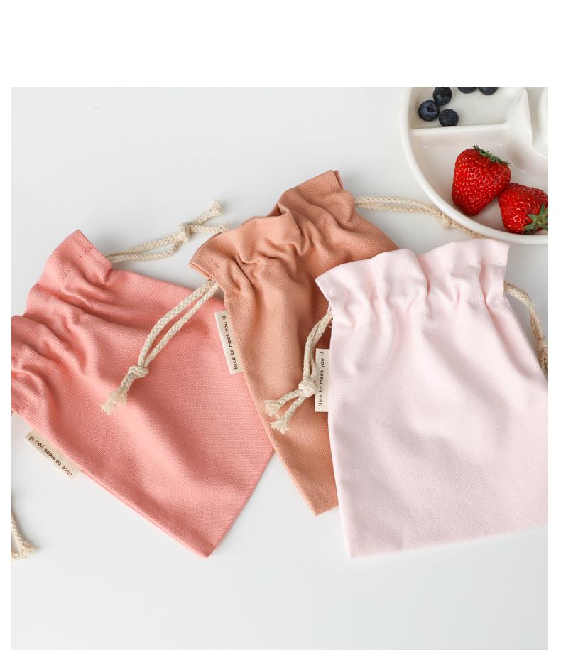 Mid Size Canvas Tasje Effen Kleur Leuke String Tas Mobiele Telefoon Zakje Stof Kerst Cadeau Zakken Stof Koord Pouch