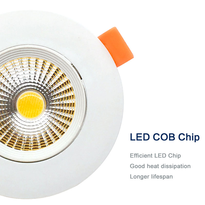 Led-alasvalo cob kattokohdevalaisin 6w 220v 230v säädettävä kulma katto upotettavat valaisimet sisävalaistus