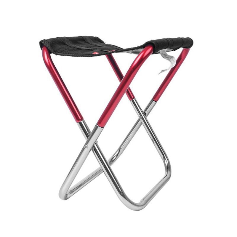 Draagbare Opvouwbare Aluminium Camping Stoel Oxford Doek Opvouwbaar Ultralight Vissen Stoel Zetel Outdoor Recreatie Picknick Strand Pro: Rood