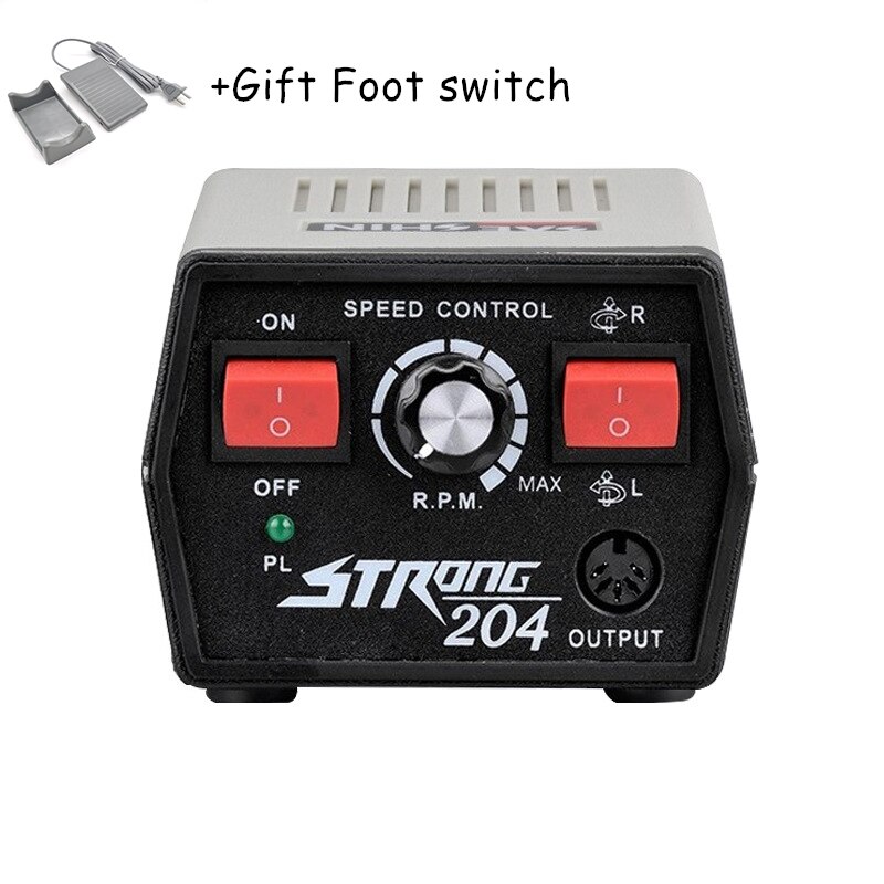 Strong 210 Marathon Power Control Box For Micromotor Handpiece 65W Manicure Pedicure machine Electric Nail Drill Pedal Equipment: strong 204 / US