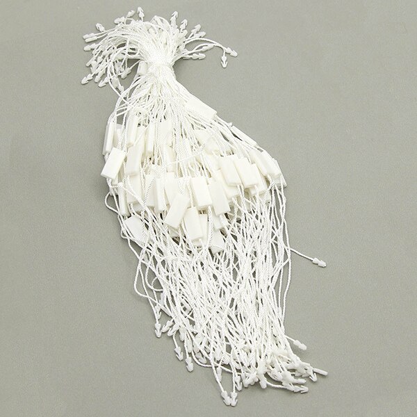 100 Stuks Hang Tags Wit Zwart Beige Vierkante Tags Polyester Kleding Plastic Labels Voor Kleding Kledingstuk Accessoires: White
