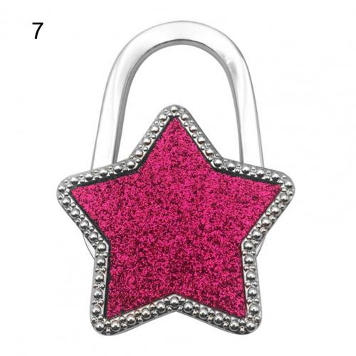 Taske krog skinnende folde zink legering rhinestone krone stjerne bordkant håndtaske bøjle til hjemmet nøglering sød taske vedhæng: 7