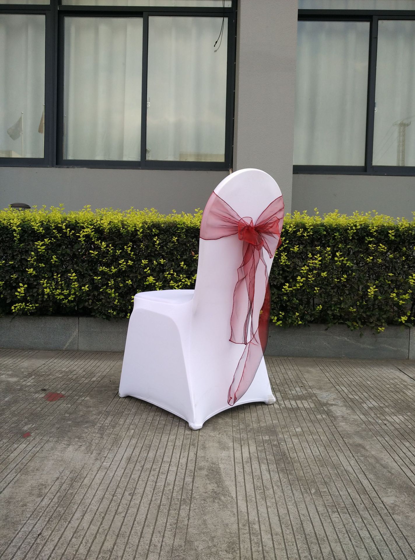Wedding Decoration Chair Cover Band Ribbons Chair Backs with Bows for Party Hotel Banquets with Tulle Streamers 25PCS/LOT: 2