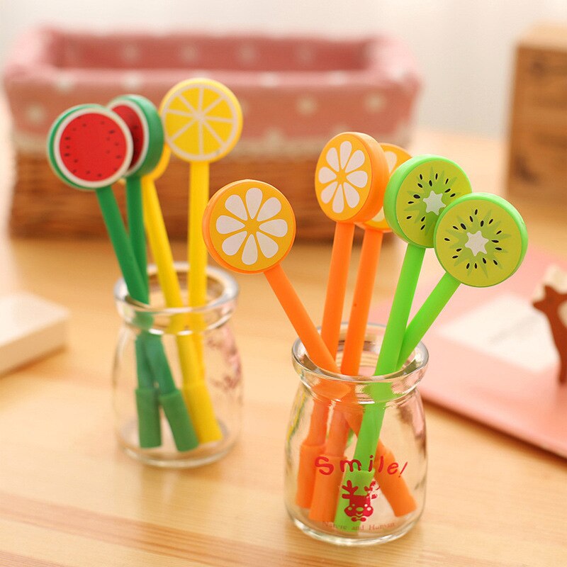 1 stk tegneserie frugter highlighter pen mini markør kuglepenne kawaii papirvarer materiale escolar skrive skoleartikler