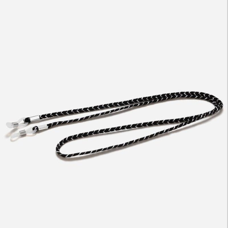 1PC gruby Twist okulary skórzana linka łańcuch okulary oplot okulary smycz Outdoor Sports antypoślizgowe akcesoria okularowe: Black